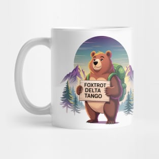 Funny Bear – Foxtrots Deltas Tango Retro Military Phonetic Alphabet Mug